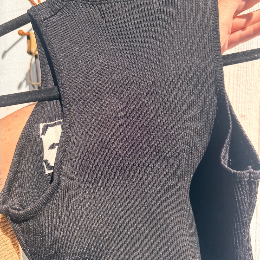 Dior Ribbed Black Knit Top - Picture 3 of 3